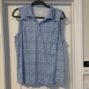 Vineyard Vines Blue and White Chevron Blouse